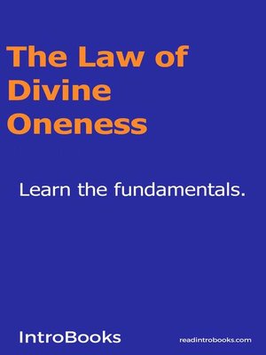cover image of The Law of Divine Oneness